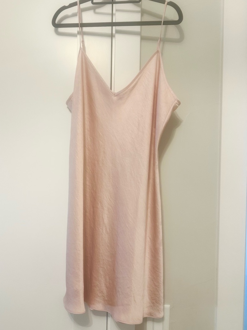 Aritzia Wilfred Pink Satin Mini Slip Dress 2XL Cami Bias Cut